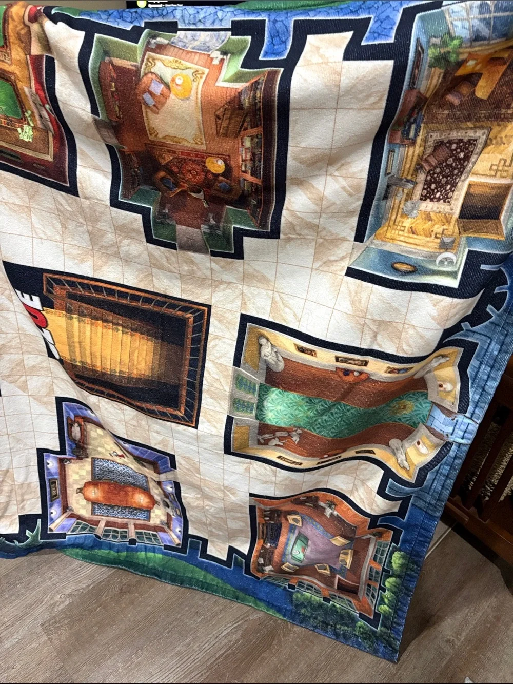 Clue Game Beach Towel Blanket. Like new! Approx.  56 in x 58 in